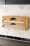Floransa 2li Bambu Streç Folyo Kutusu 34x14x7 cm ( Duvar Montajlı, Çekmece İçi, Tezgah Üstü )