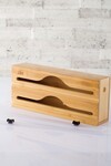 Floransa 2li Bambu Streç Folyo Kutusu 34x14x7 cm ( Duvar Montajlı, Çekmece İçi, Tezgah Üstü )